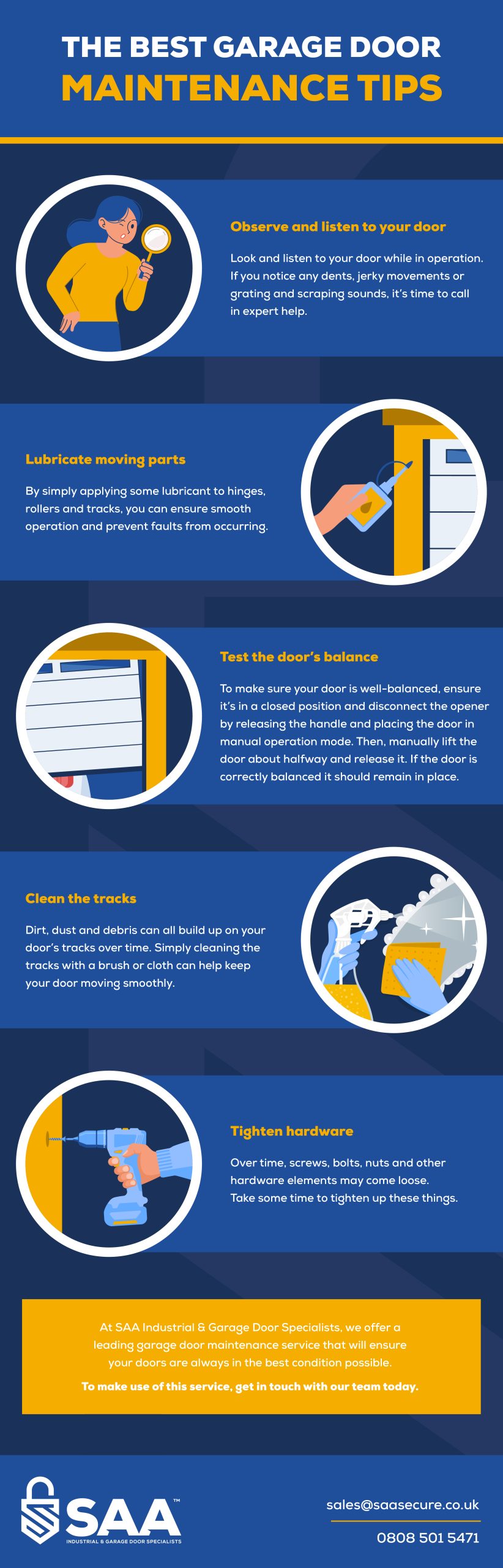 The best garage door maintenance tips infographic
